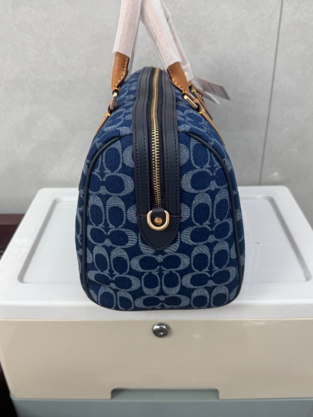 Coach Rowan Satchel Bag In Signature Denim Canvas NWT CY699 - Picture 6 of 7